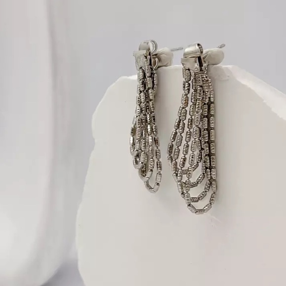 GP Tassel Chain Drop Earrings - Picture 2 of 5